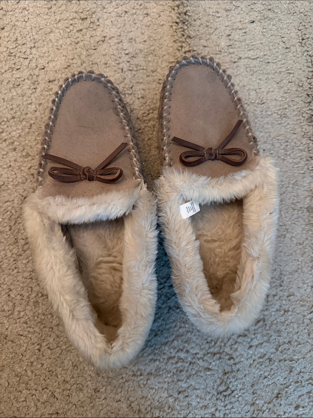 Cozy Women's j crew Slippers in Taupe
